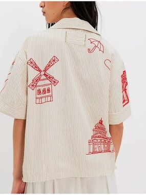 Free People / We The Free Paris Romance Embroidered Top